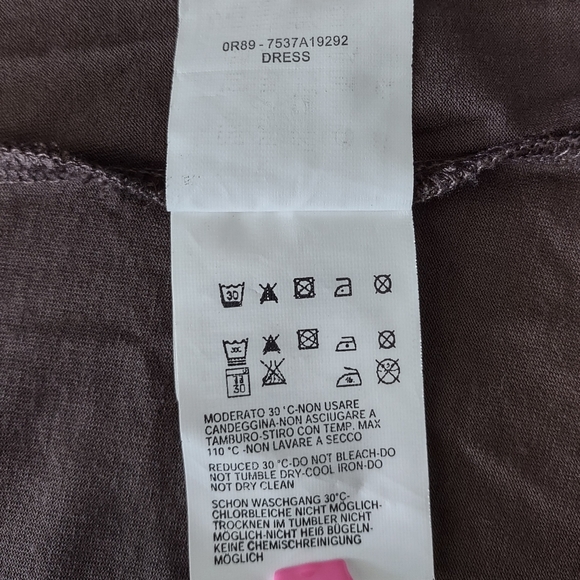 DREAM Size 12 Casual Rayon Stretch A-line Beaded Chocolate color Comfort Dress - Picture 9 of 12